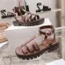 CELINE Leather Sandals Khaki/Black/Brown #B40426