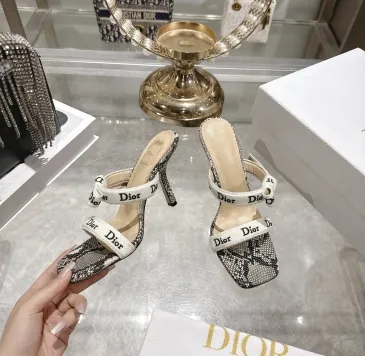 Snake Print Dior Style High Heel Mule Sandals for Women 8.5cm #B63460 Snake Print Dior Style High Heel Mule Sandals for Women 8.5cm #B63460