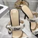 Snake Print Dior Style High Heel Mule Sandals for Women 8.5cm #B63463