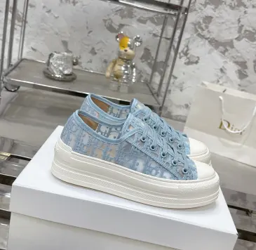 Dior Oblique Embroidery Platform Canvas Sneakers 4.5cm Sole #B66713