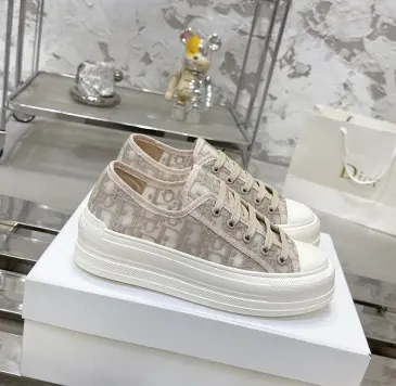 Dior Oblique Embroidery Platform Canvas Sneakers 4.5cm Sole #B66715