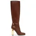 Fendi Women's Knee   High Boots  Iconic FF Monogram with Gold Heel Detail for Luxury Fashion Lovers #B56268