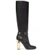 Fendi Women's Knee   High Boots  Iconic FF Monogram with Gold Heel Detail for Luxury Fashion Lovers #B56268