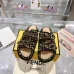 Fendi shoes for women Mauve black FF jacquard velvet slides #B48865