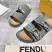 Fendi shoes for women Mauve blue FF jacquard velvet slides #B48864