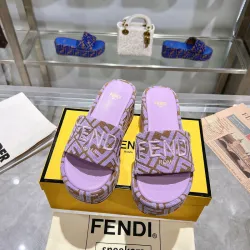 Fendi shoes women FF denim flatform slides #B48867