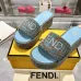 Fendi shoes women FF denim flatform slides Blue #B48871