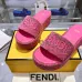 Fendi shoes women FF denim flatform slides Pink #B48869