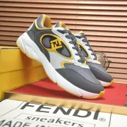 Fendi shoes for Men's Fendi New Domino Sneakers Grey/Yellow #B52928