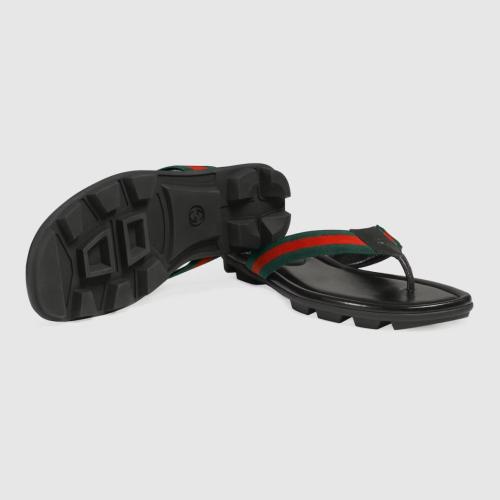 Gucci Leather Web Thong Sandal Gucci slides #B34496