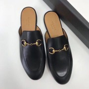 2019 Gucci Men's Slippers Black leather slippers #9122047