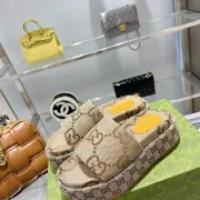 Women's Gucci GG Multicolor Platform Slide Sandals #B37961