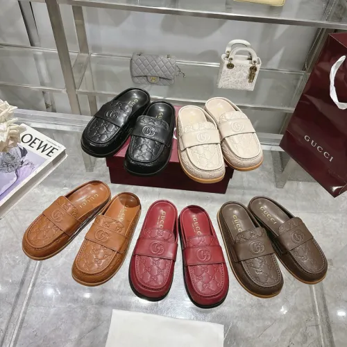 Gucci Women's Double G with GG Mules Gucci Slippers #B53169