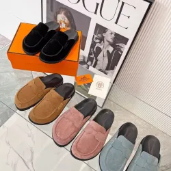 Hermes Shoes Hermes slippers Suede Calfskin Mens Womens Sizes 35-46 #B50721