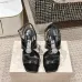 Jimmy Choo Shoes Metallic Leather Platform Sandals Black #B48809