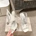 Jimmy Choo Shoes Metallic Leather Platform Sandals White #B48810