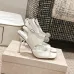 Jimmy Choo Shoes Metallic Leather Platform Sandals White #B48810