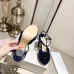 Jimmy Choo Shoes Nappa Leather Platform Sandals Dark Blue #B48709