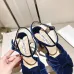 Jimmy Choo Shoes Nappa Leather Platform Sandals Dark Blue #B48709