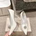 Jimmy Choo Shoes Orb Pump 50 Metallic Leather Pumps White #B48812