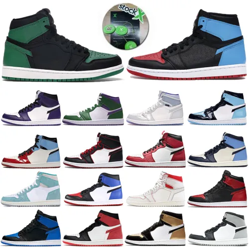 Jordan Jumpman 1s Men Jordan Basketball Shoes incredible Hulk Obsidian UNC Designer mens trainers 1 High pine green black bloodline Banned Sport Sneakers #99896749