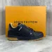 Louis Vuitton Black Leather Low Top Sneakers for Men and Women #B54283