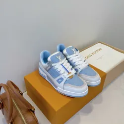 Brand L Light Blue White Couples Low Top Sneakers #B54287