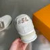 Louis Vuitton White Beige Strap Accent Sneakers #B54289