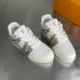 Louis Vuitton White Beige Strap Accent Sneakers #B54289