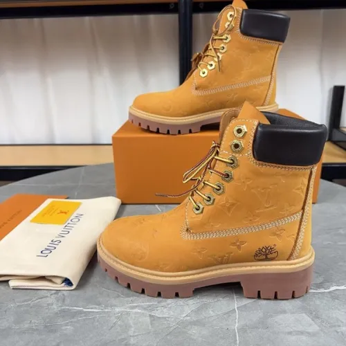 Louis Vuitton x Timberland boots for Louis Vuitton Unisex Shoes 3.5CM #B44133