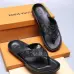 Men Louis Vuitton Slippers Casual Leather flip-flops Double leather high quality outsole wear resistant #99897392