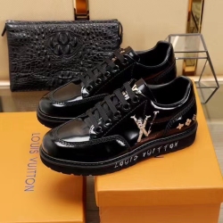 Louis Vuitton New Black Sneakers Leather Designed Shoe #99901039
