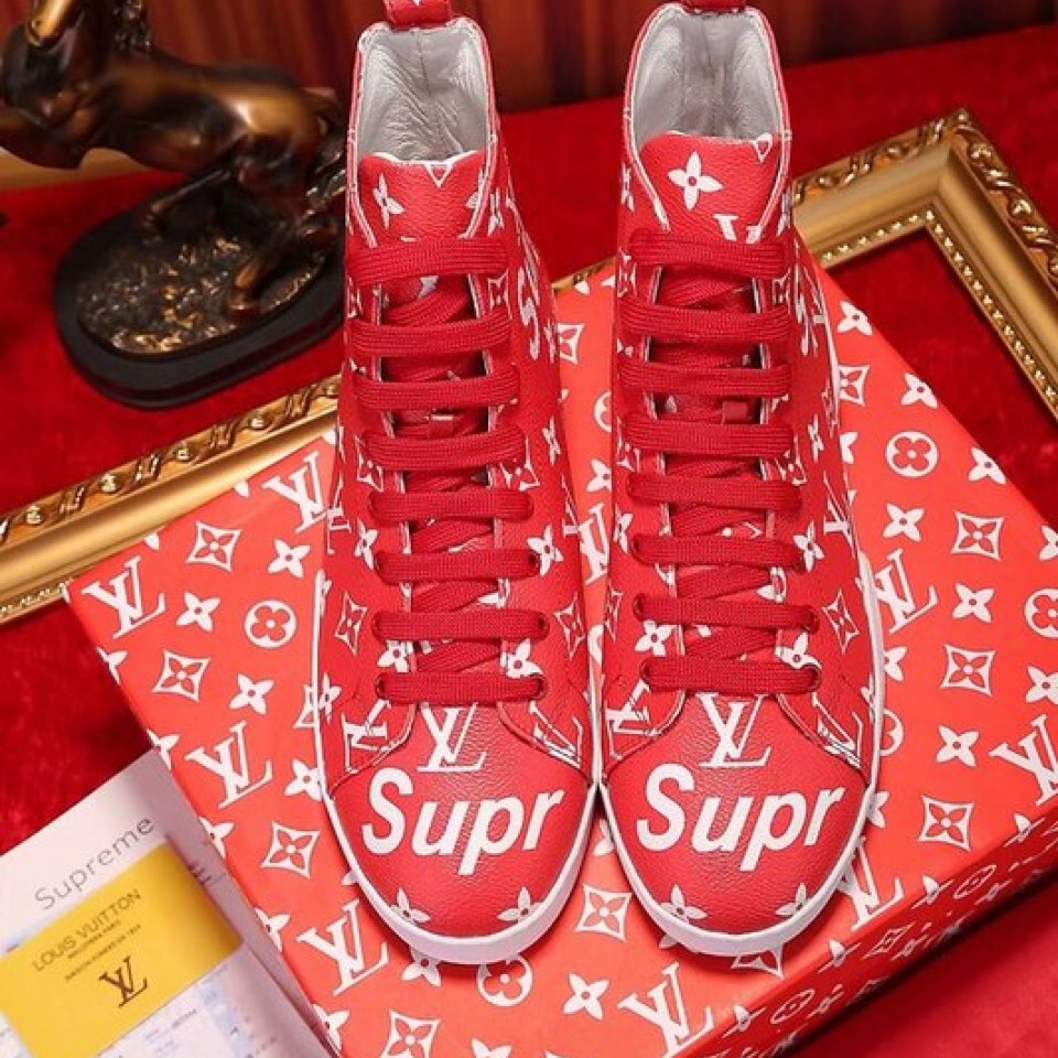 Buy Cheap Men&#39;s Louis Vuitton high Sneakers red #9101032 from www.ermes-unice.fr