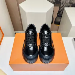 Louis Vuitton Black Sneakers: Patent Leather & Iconic LV Logo, Merging Luxury and Edge Black/White/Brown #B54148