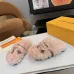 Louis Vuitton Cozy Fluffy Slippers with Leather Straps and Brand Embellishments #B54546