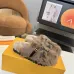 Louis Vuitton Cozy Fluffy Slippers with Leather Straps and Brand Embellishments #B54548