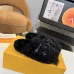 Louis Vuitton Cozy Fluffy Slippers with Leather Straps and Brand Embellishments #B54549