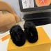 Louis Vuitton Cozy Fluffy Slippers with Leather Straps and Brand Embellishments #B54549