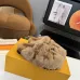 Louis Vuitton Cozy Fluffy Slippers with Leather Straps and Brand Embellishments #B54551