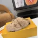 Louis Vuitton Cozy Fluffy Slippers with Leather Straps and Brand Embellishments #B54551