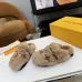 Louis Vuitton Cozy Fluffy Slippers with Leather Straps and Brand Embellishments #B54551