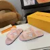 Louis Vuitton Cozy Fluffy Slippers with Leather Straps and Brand Embellishments #B54552