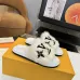 Louis Vuitton Cozy Fluffy Slippers with Leather Straps and Brand Embellishments #B54553