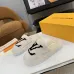Louis Vuitton Cozy Fluffy Slippers with Leather Straps and Brand Embellishments #B54554