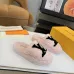 Louis Vuitton Cozy Fluffy Slippers with Leather Straps and Brand Embellishments #B54555