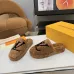 Louis Vuitton Cozy Fluffy Slippers with Leather Straps and Brand Embellishments #B54556
