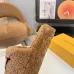 Louis Vuitton Cozy Fluffy Slippers with Leather Straps and Brand Embellishments #B54556