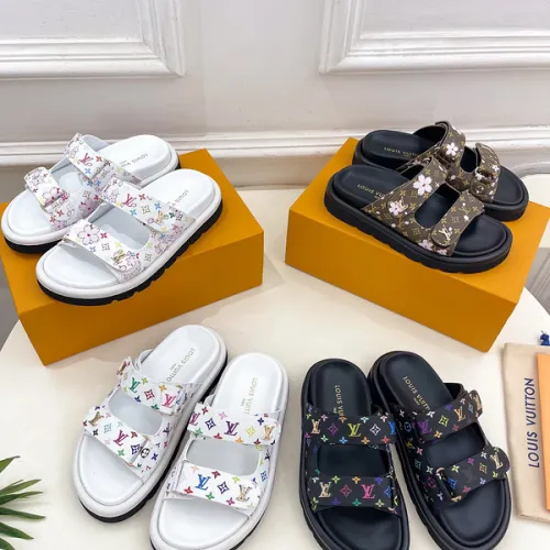 Louis Vuitton Shoes for Women's Louis Vuitton Mule White Multicolor #B53967