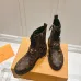 Louis Vuitton Monogram Ankle Boots with Lace-Up, Zipper and Decorative Straps #B54558