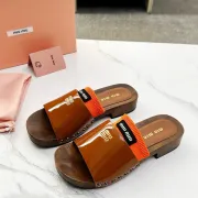 Miu Miu Shoes for women Patent Leather Clogs Brown #B48586